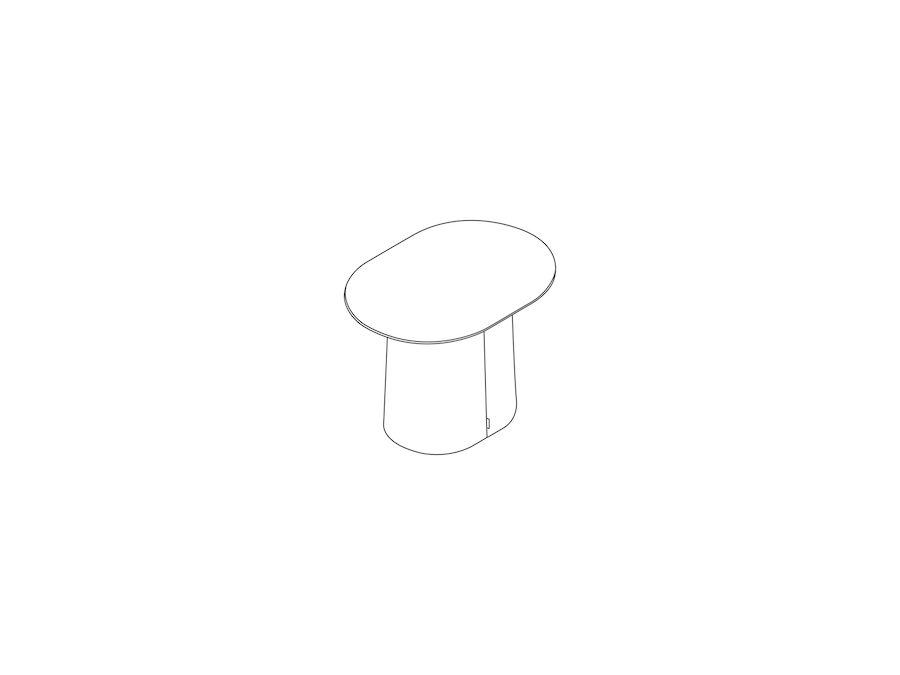 A line drawing - Tun Side Table–Low–Upholstered Base