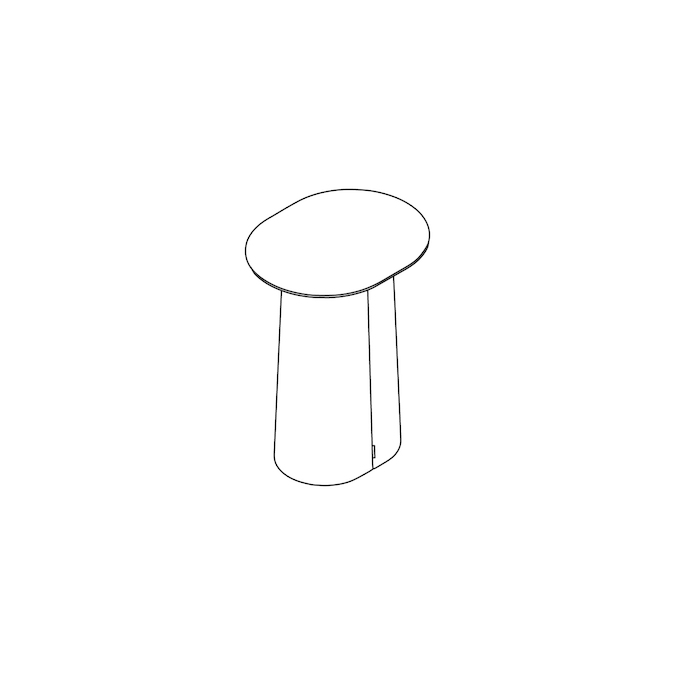 A line drawing - Tun Side Table–Upholstered Base
