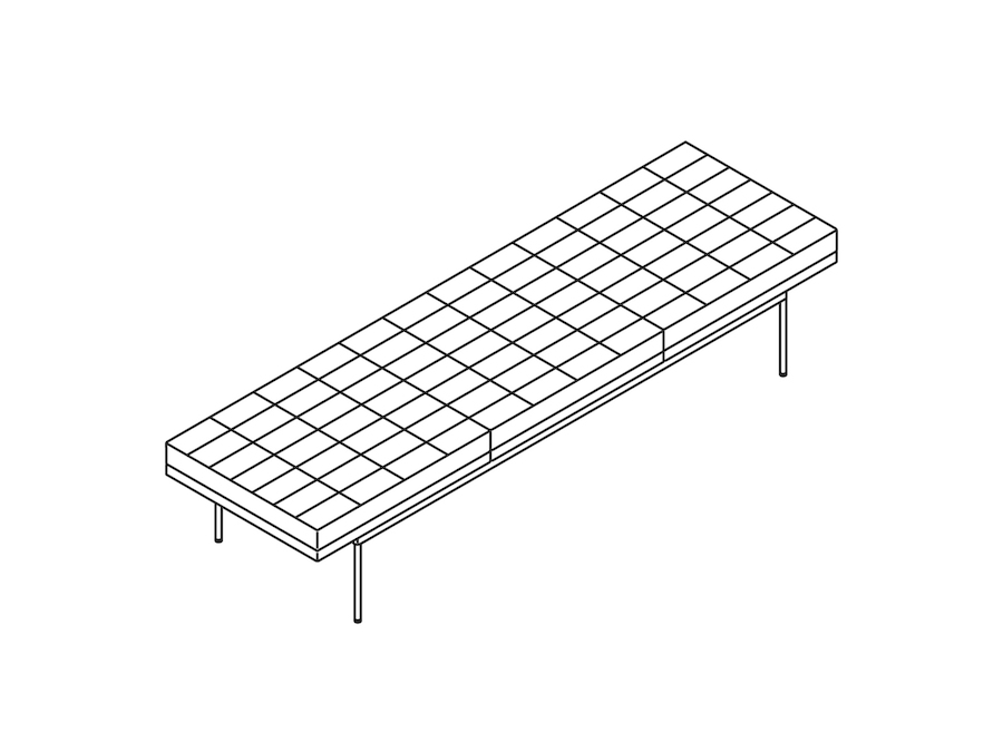A line drawing - Tuxedo Component Museum Bench
