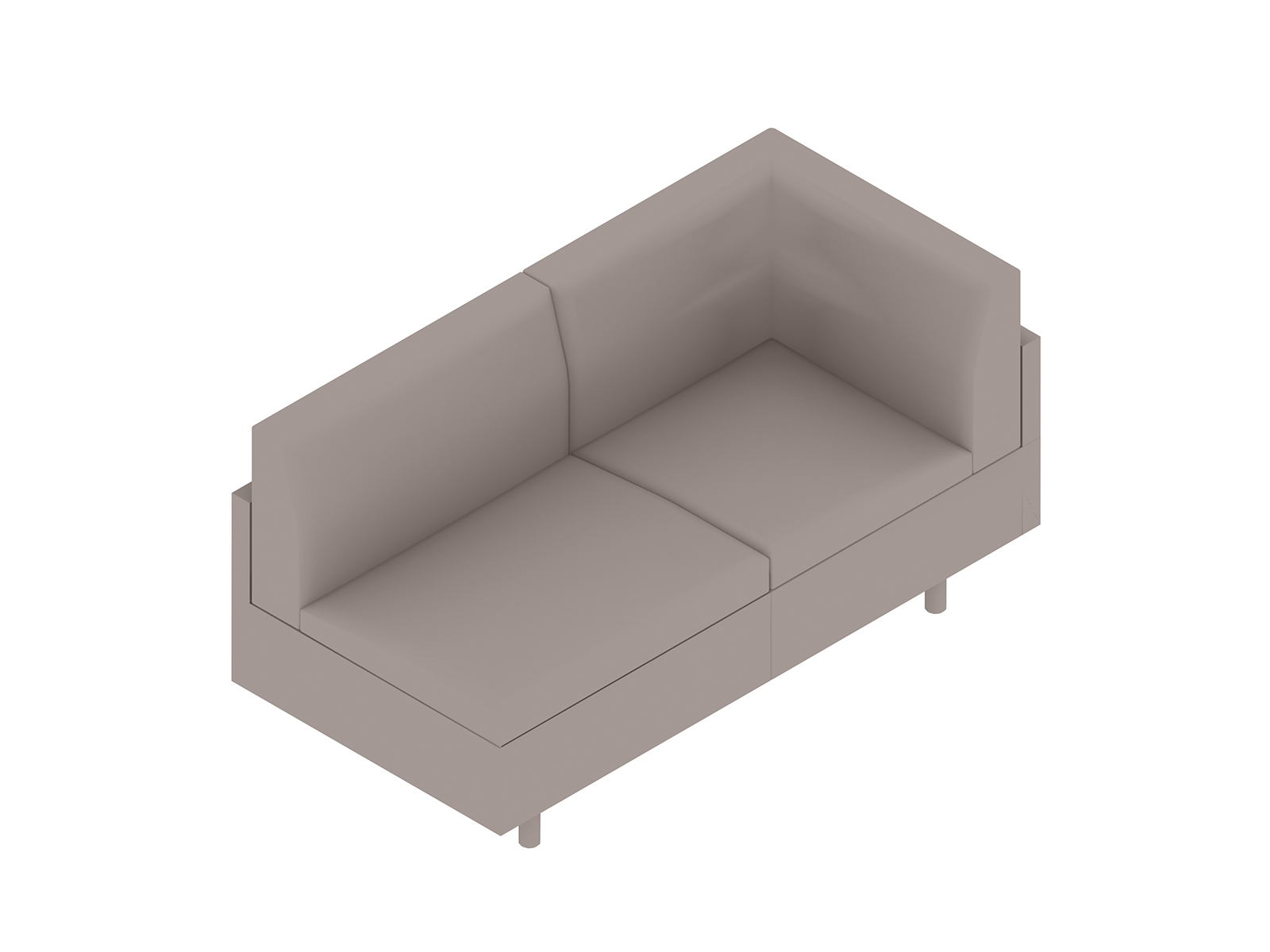 A generic rendering - Tuxedo Classic Settee – Left Corner – Right Armless