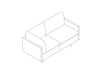 A line drawing - Tuxedo Classic Settee – Right Corner – Left Arm