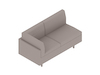 A generic rendering - Tuxedo Classic Settee – Right Corner – Left Armless