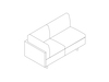 A line drawing - Tuxedo Classic Settee – Right Corner – Left Armless