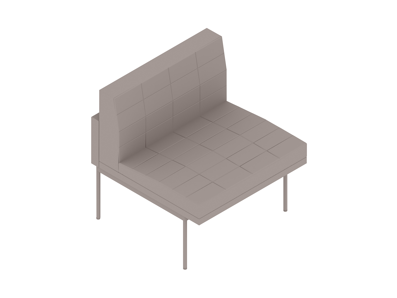 Uma renderização genérica - Cadeira Club Tuxedo Component–Sem braços