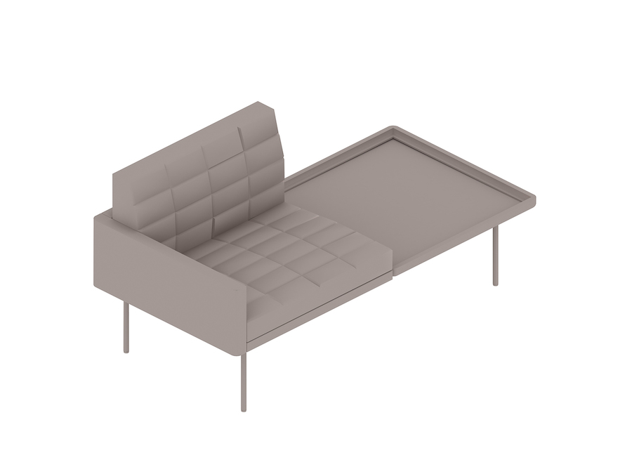 A generic rendering - Tuxedo Component Club Chair – Left Table – Right Arm