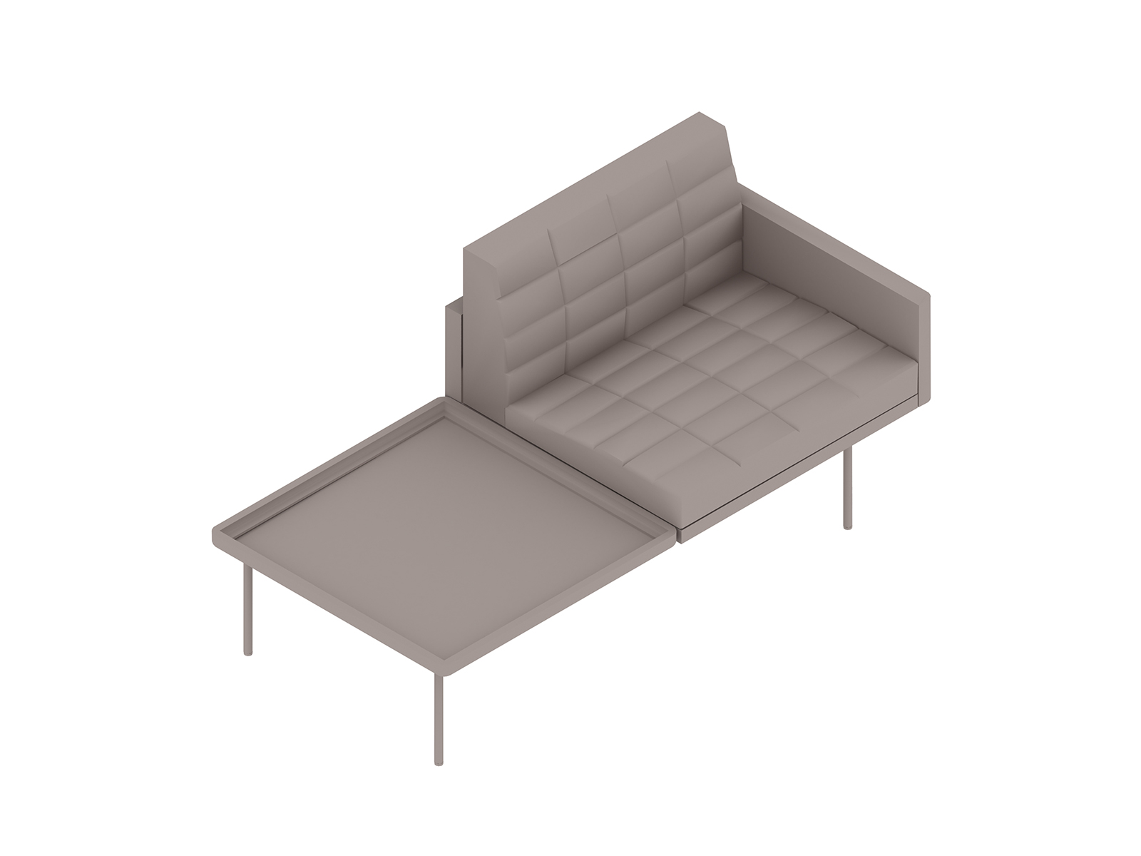 A generic rendering - Tuxedo Component Club Chair – Right Table – Left Arm