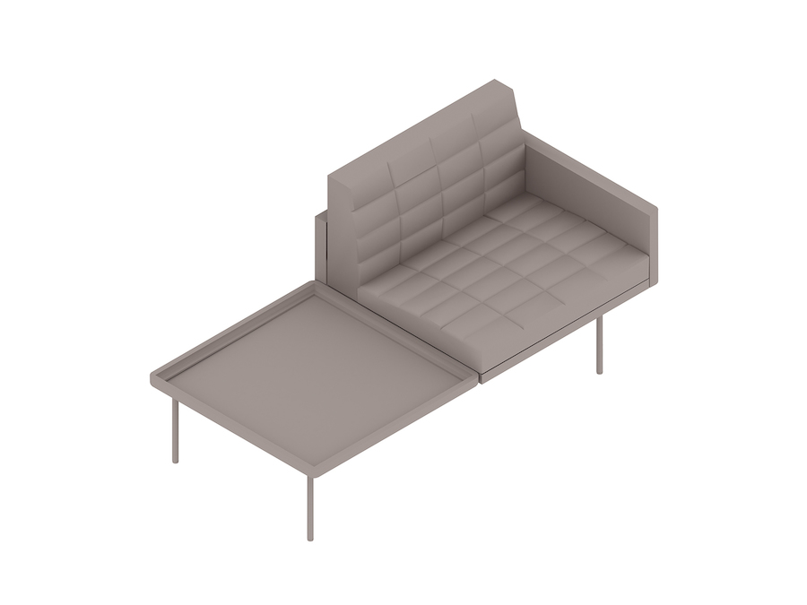 Een generieke rendering - Tuxedo Component Club-stoel – tafel rechts – armleuning links