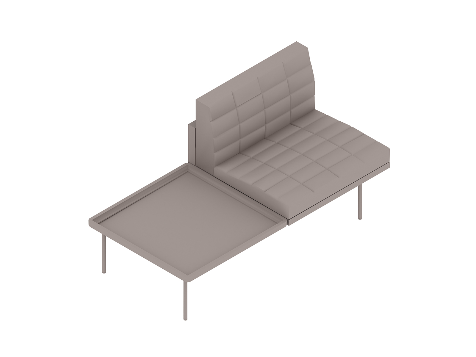 Uma renderização genérica - Cadeira Club Tuxedo Component–Mesa à direita–Sem braço esquerdo