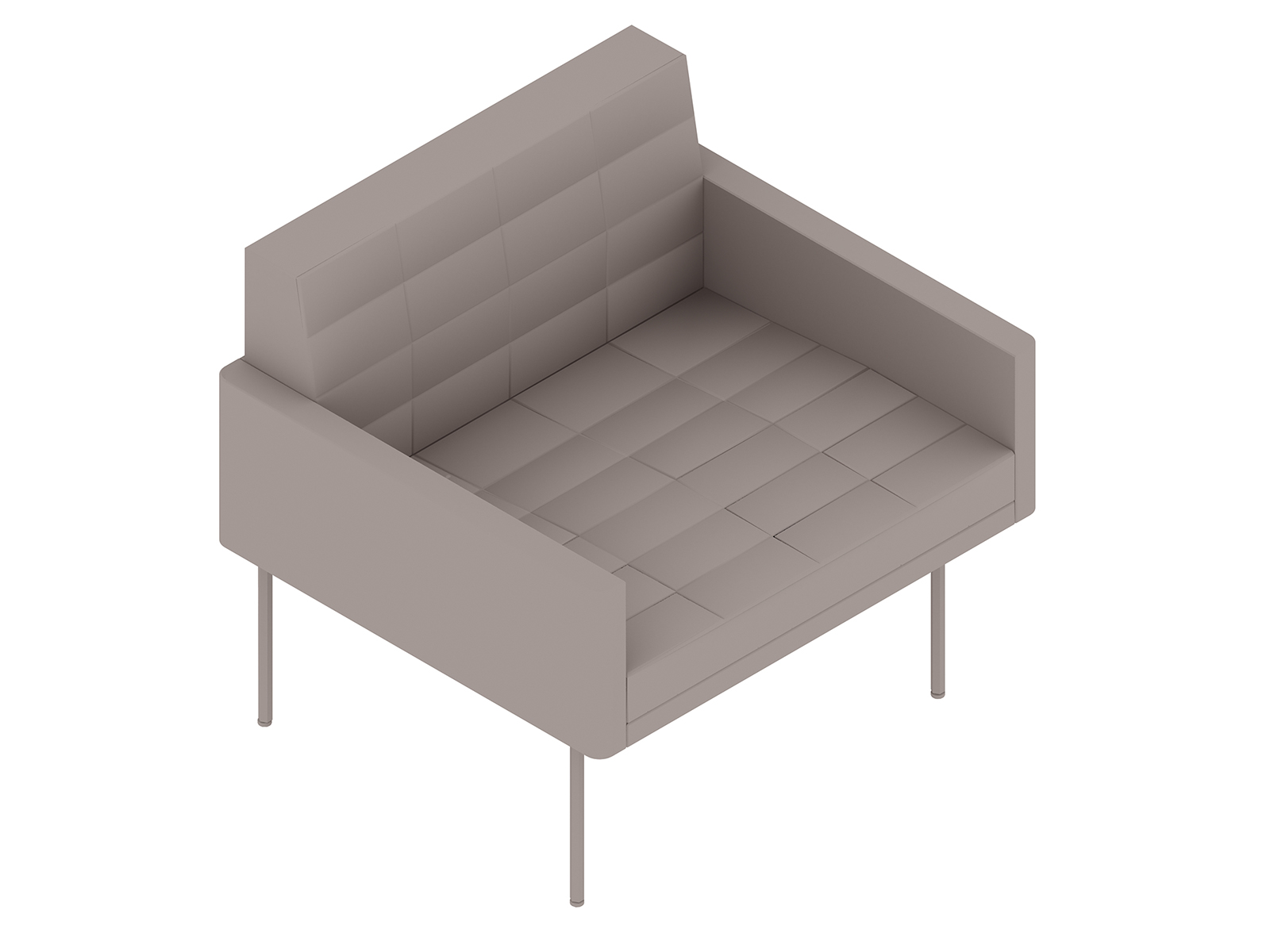 Uma renderização genérica - Cadeira Club Tuxedo Component–Com braços