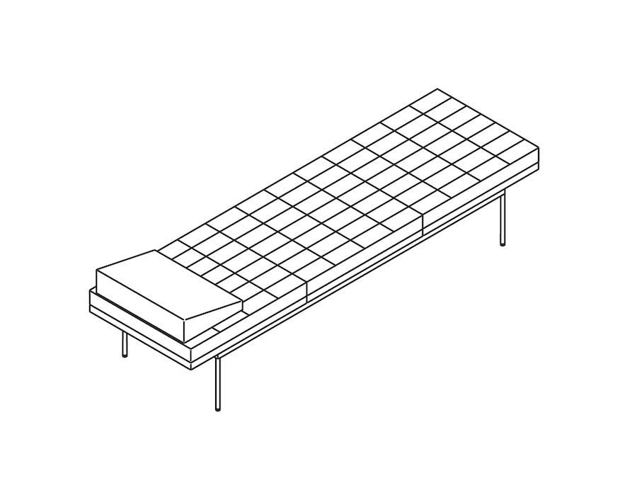 A line drawing - Tuxedo Component Daybed