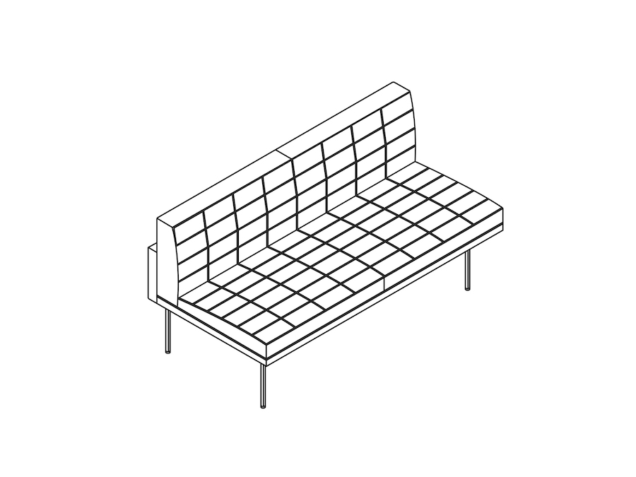 A line drawing - Tuxedo Component Settee – Armless