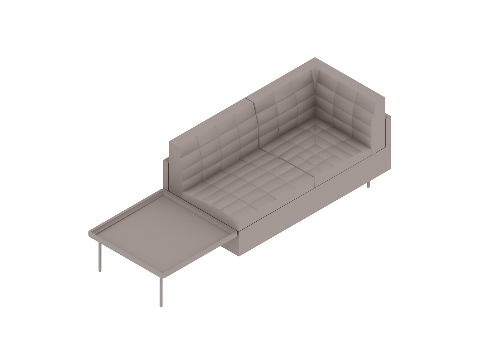A generic rendering - Tuxedo Component Settee – Left Corner – Right Table