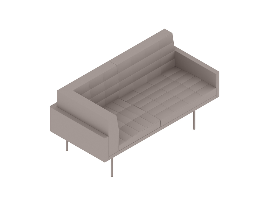 Een generieke rendering - Tuxedo Component-zitbank – rechterhoek – armleuning links