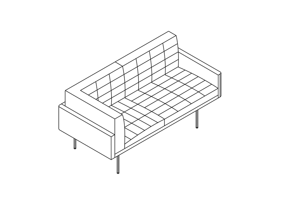 Um desenho de linha - Sofá Tuxedo Component–Canto direito–Braço esquerdo