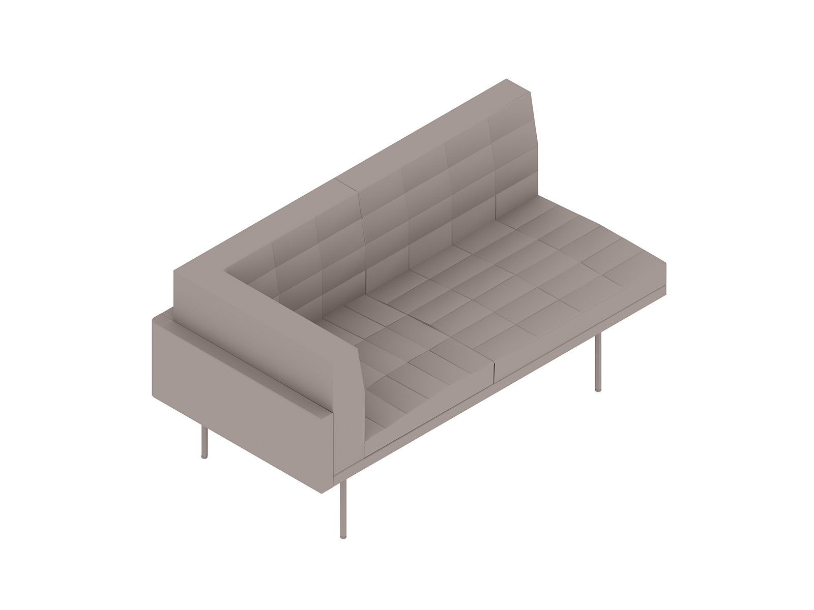 A generic rendering - Tuxedo Component Settee – Right Corner – Left Armless