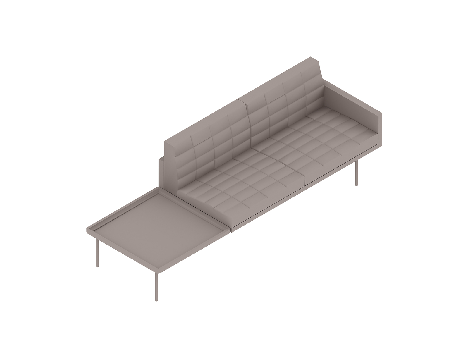 Rendu général : Canapé 2 places Tuxedo Component – Table à droite – Accoudoir gauche