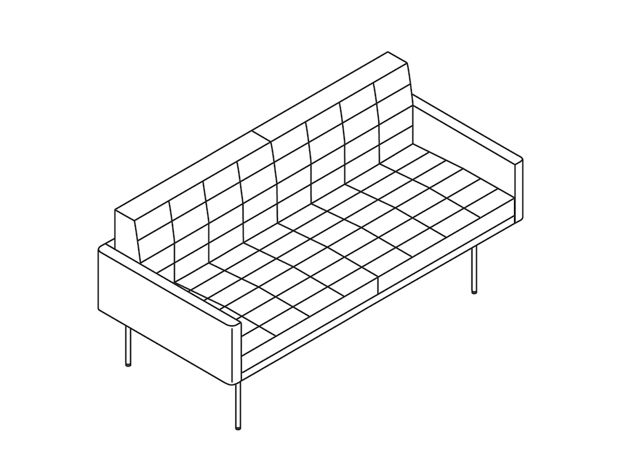 A line drawing - Tuxedo Component Settee – With Arms