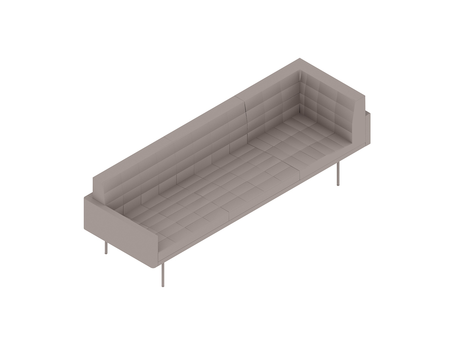 Una representación genérica - Sofá Tuxedo Component–Esquinero izquierdo–Brazo derecho