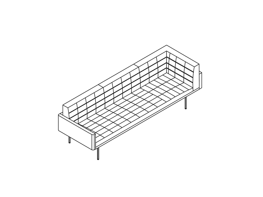 A line drawing - Tuxedo Component Sofa – Left Corner – Right Arm