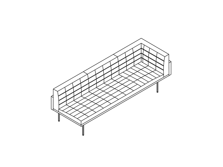 A line drawing - Tuxedo Component Sofa – Left Corner – Right Armless