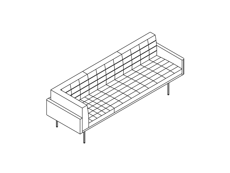 A line drawing - Tuxedo Component Sofa–Right Corner–Left Arm