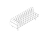 Eine Zeichnung - Tuxedo Component Sofa – Ecke rechts – ohne Armlehne links