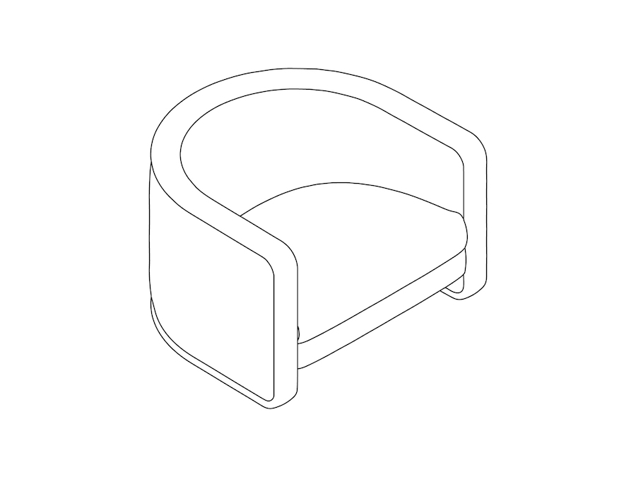Um desenho de linha - U-Chair–Sem rodízios