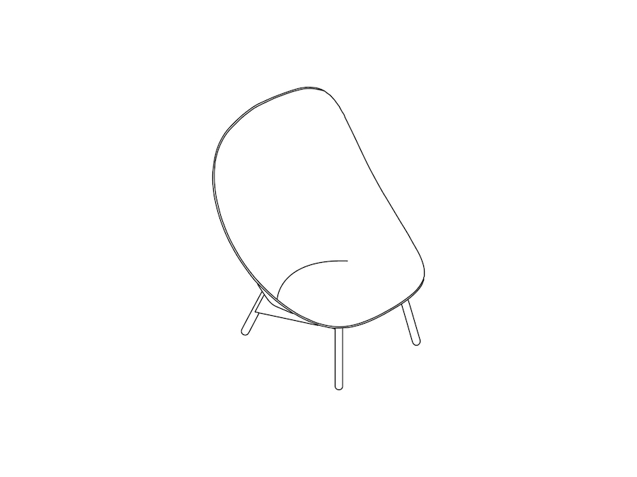 A line drawing - Uchiwa Lounge Chair
