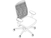 Um desenho de linha - Cadeira Verus–Encosto em polímero Triflex–Braços fixos