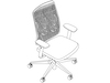 Um desenho de linha - Cadeira Verus–Encosto em polímero Triflex–Braços com altura ajustável