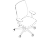 Um desenho de linha - Cadeira Verus– Encosto Suspension Interwave2–Braços totalmente ajustáveis