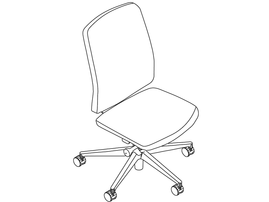 Um desenho de linha - Cadeira Verus–Encosto estofado–Sem braços