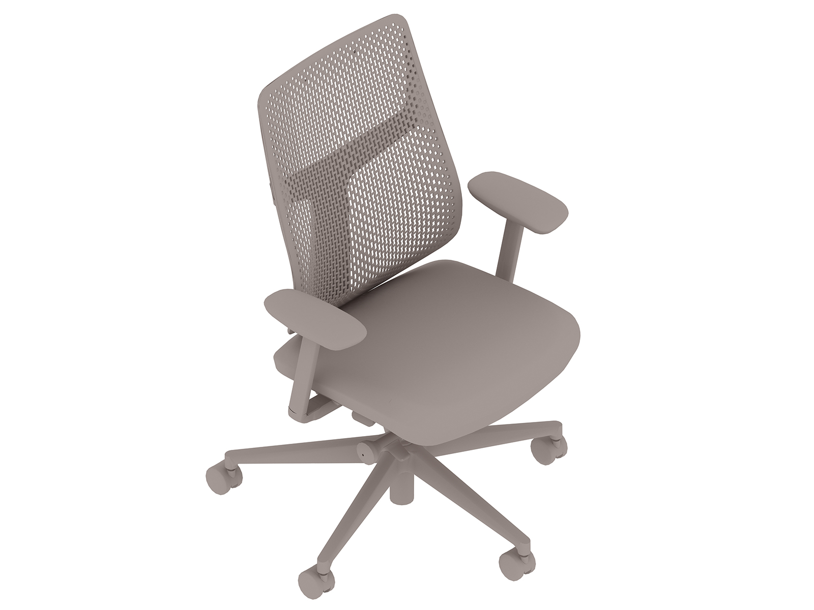 Een generieke rendering - Verus-stoel–polymeer rugleuning–vaste armleuningen