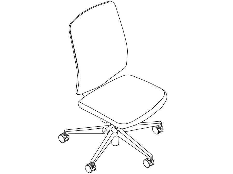 Een lijntekening - Verus-stoel–suspensierugleuning–zonder armleuningen