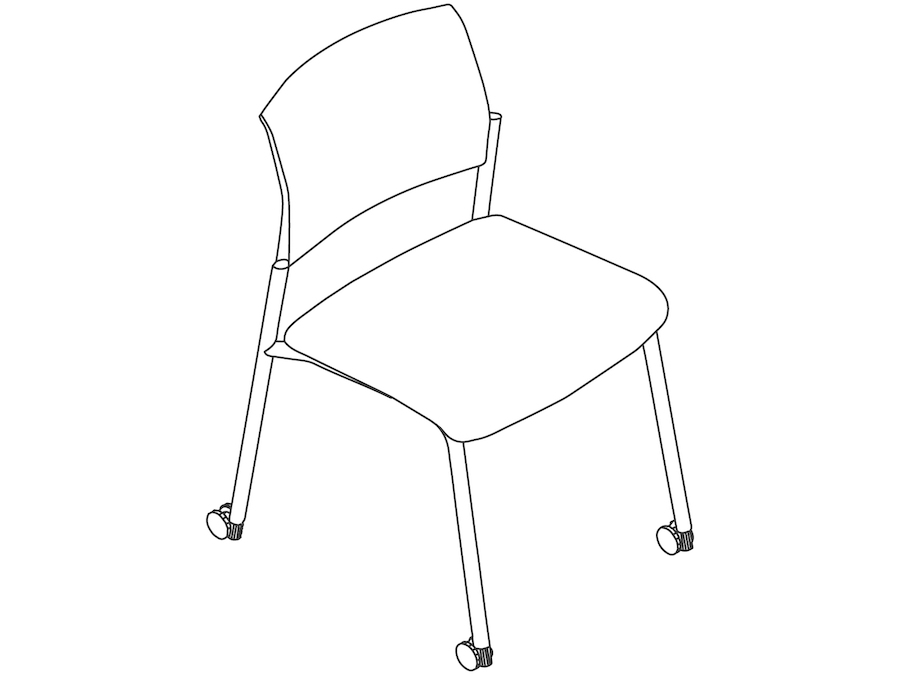 A line drawing - Verus Side Chair–Suspension Back–Fixed Arms