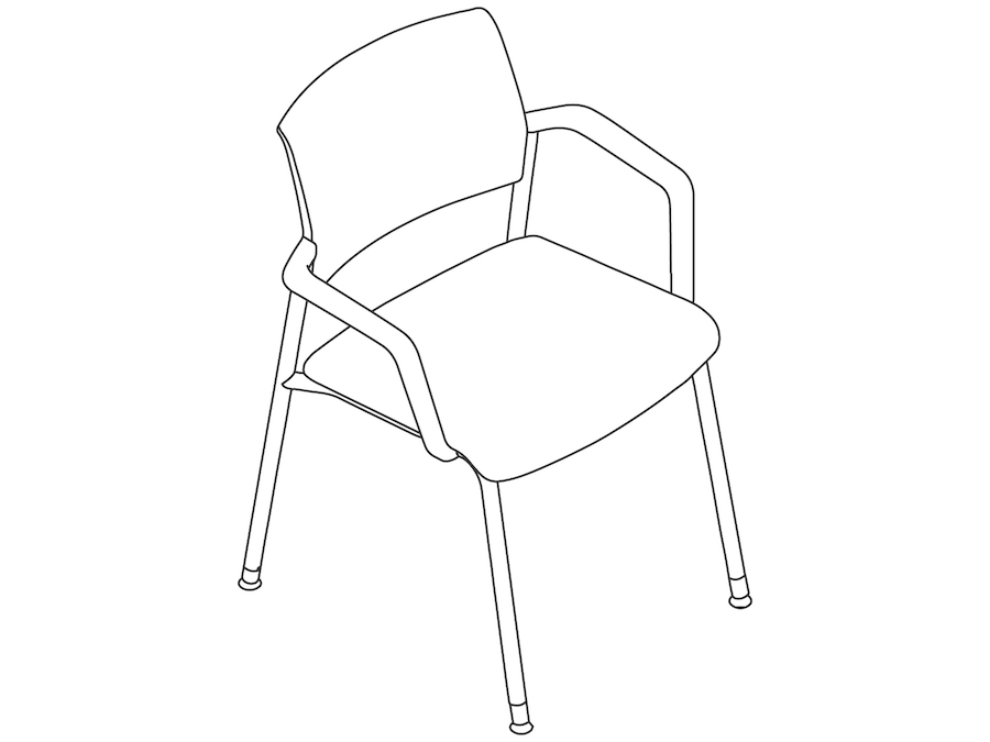 A line drawing - Verus Side Chair–Suspension Back–Fixed Arms
