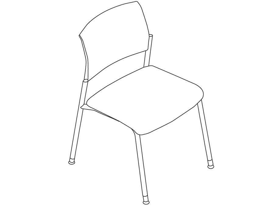 A line drawing - Verus Side Chair–Upholstered Back–Armless