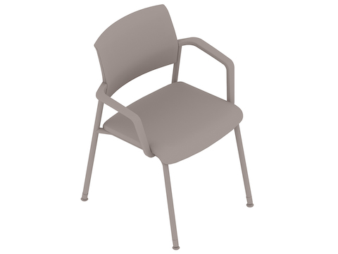 Uma renderização genérica - Cadeira para visitantes Verus–Encosto estofado–Braços fixos