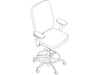 A line drawing - Verus Stool–Upholstered Back