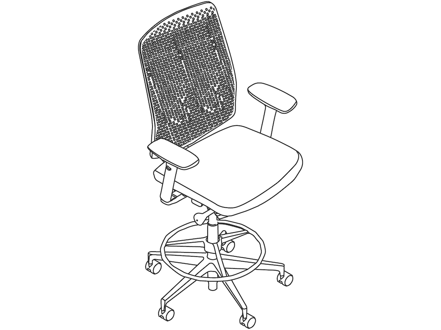 A line drawing - Verus Stool–Polymer Back