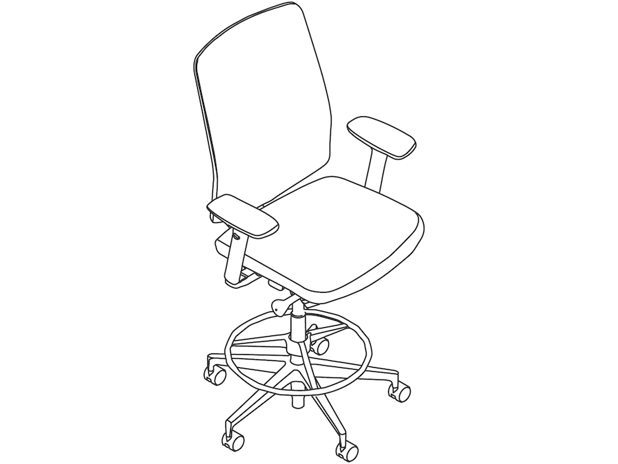 A line drawing - Verus Stool–Suspension Back