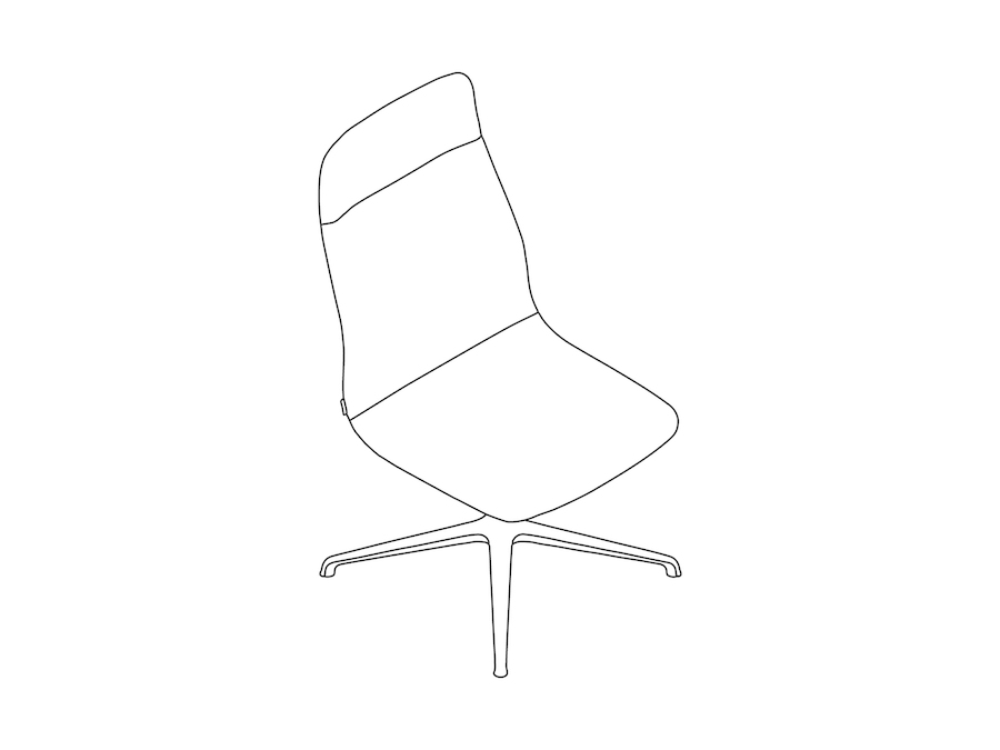 Um desenho de linha - Cadeira para visitantes com encosto Alto Viv–Sem braços–Base 4 estrelas giratória