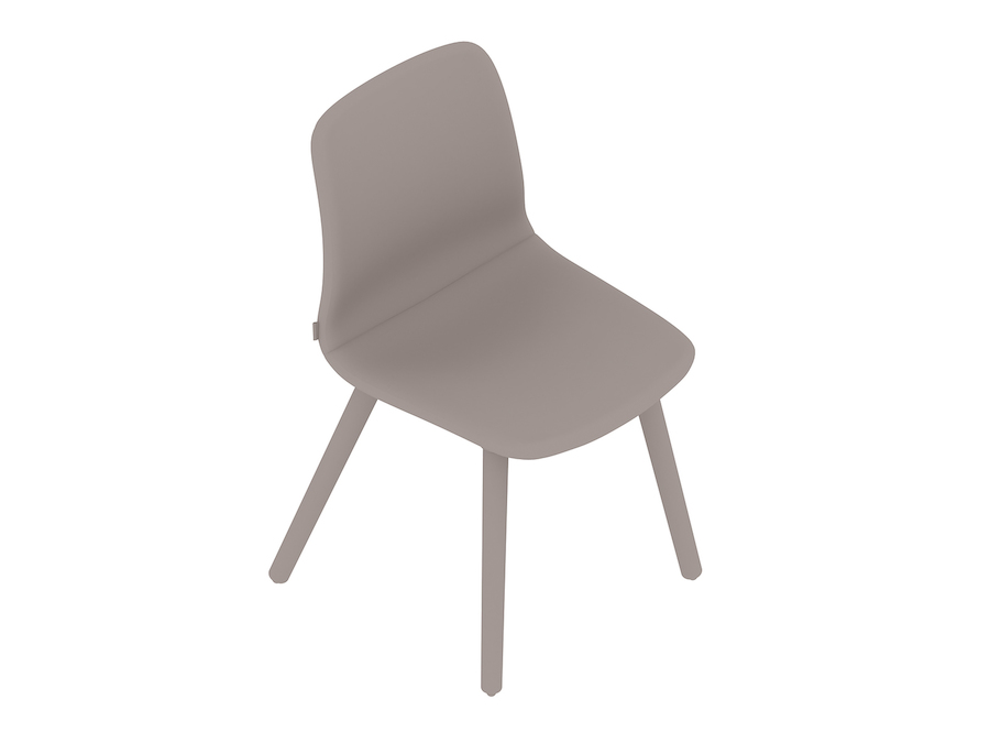 通用渲染图 - Viv单椅 - 无扶手 - 木质底座