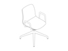 线描图 - Viv单椅 - 带扶手 - 4星旋转底座