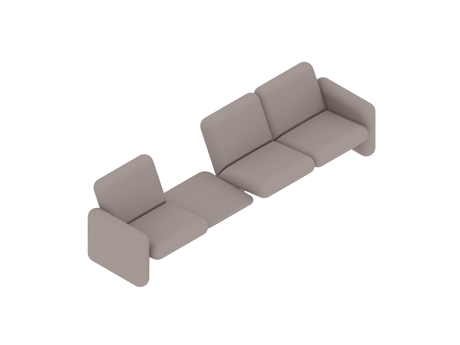 通用渲染图 - Wilkes模块化沙发系列–双座（左侧）–桌子–单座（右侧）