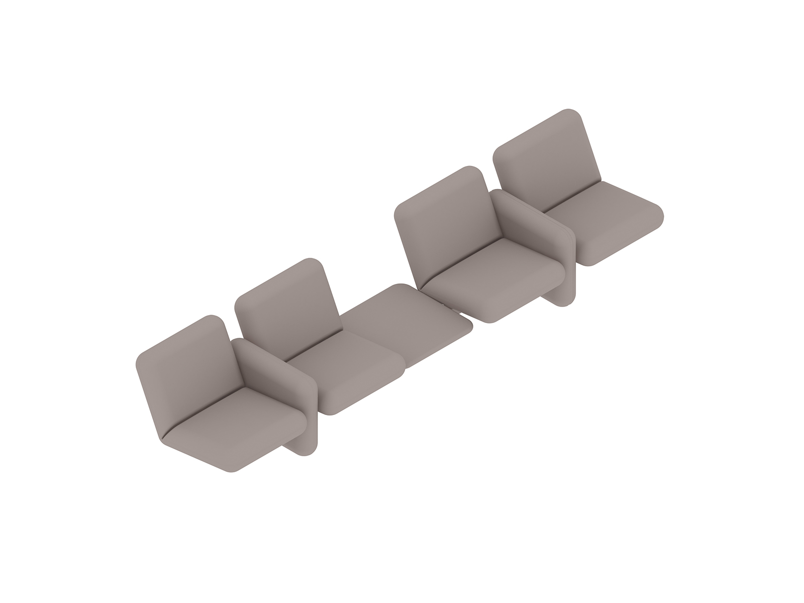 Un rendering generico - Gruppo di divani modulari Wilkes–2 posti a sinistra–Tavolo–2 posti a destra