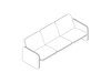 A line drawing - Wilkes Modular Sofa Group–3-Seat