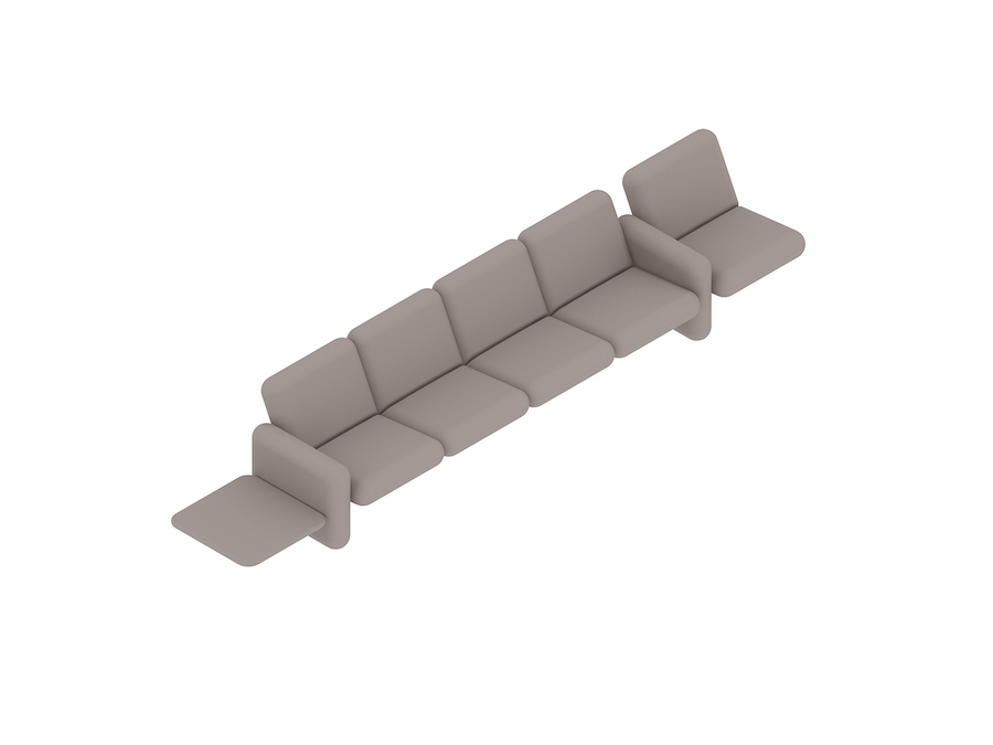 A generic rendering - Wilkes Modular Sofa Group–5-Seat Left–Table Right
