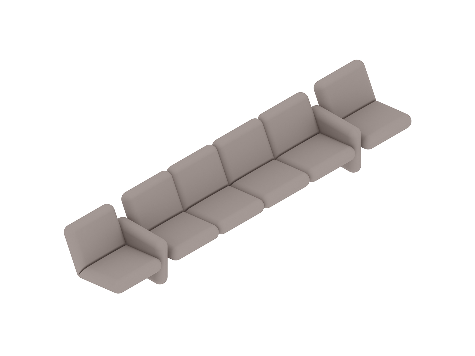 Uma renderização genérica - Conjunto de sofá modular Wilkes–6 assentos