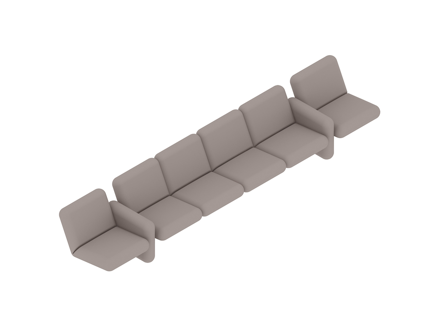Una representación genérica - Conjunto de sofás modulares Wilkes–6 asientos